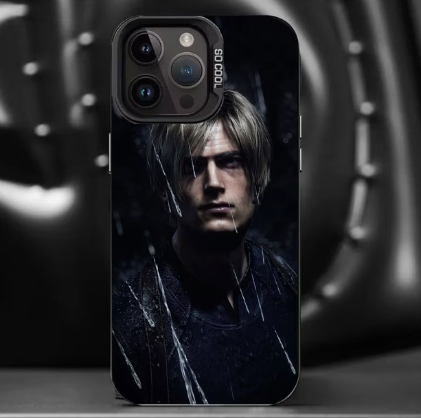 حافظة iPhone بتصميم ليون من Resident Evil 4 – TPU مضاد للصدمات